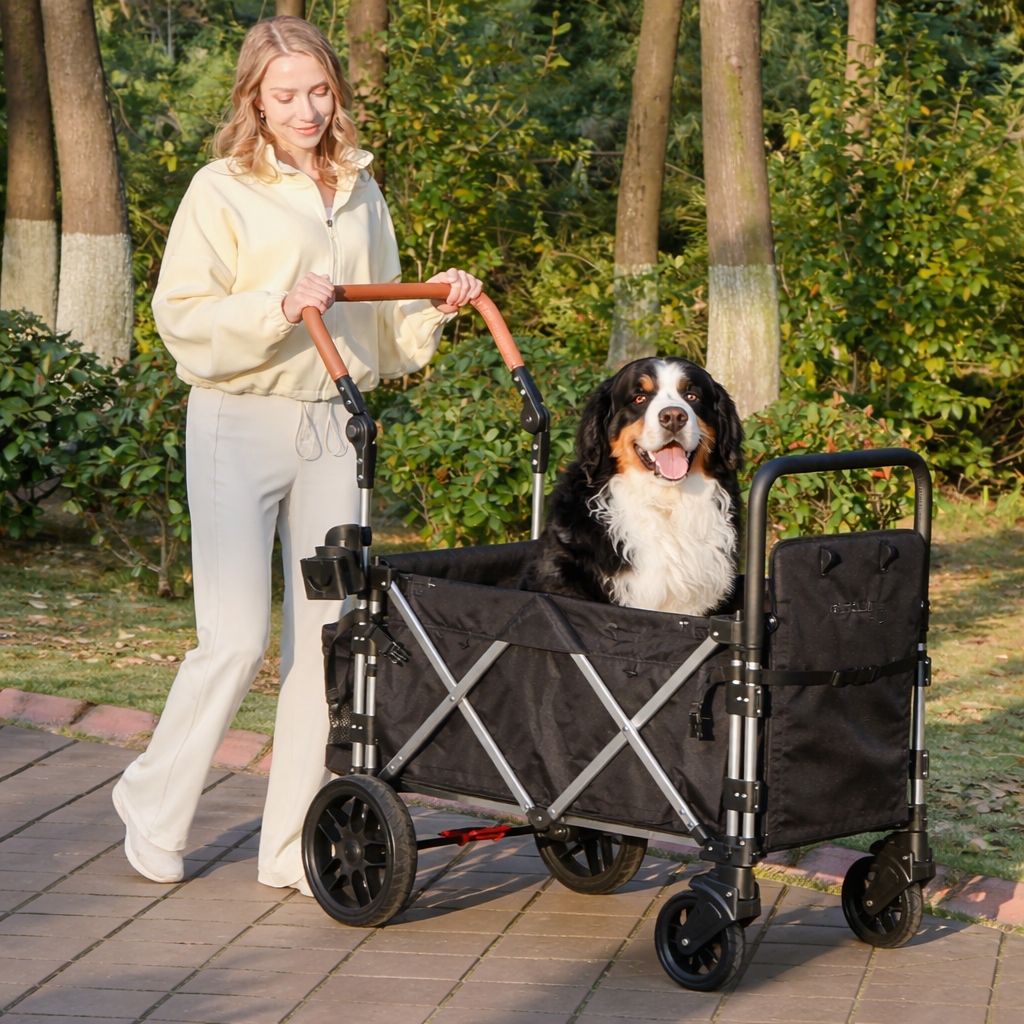 Alota Pets Large Dog Stroller Wagon –  220 lb Heavy Duty with Ramp for Big Dogs